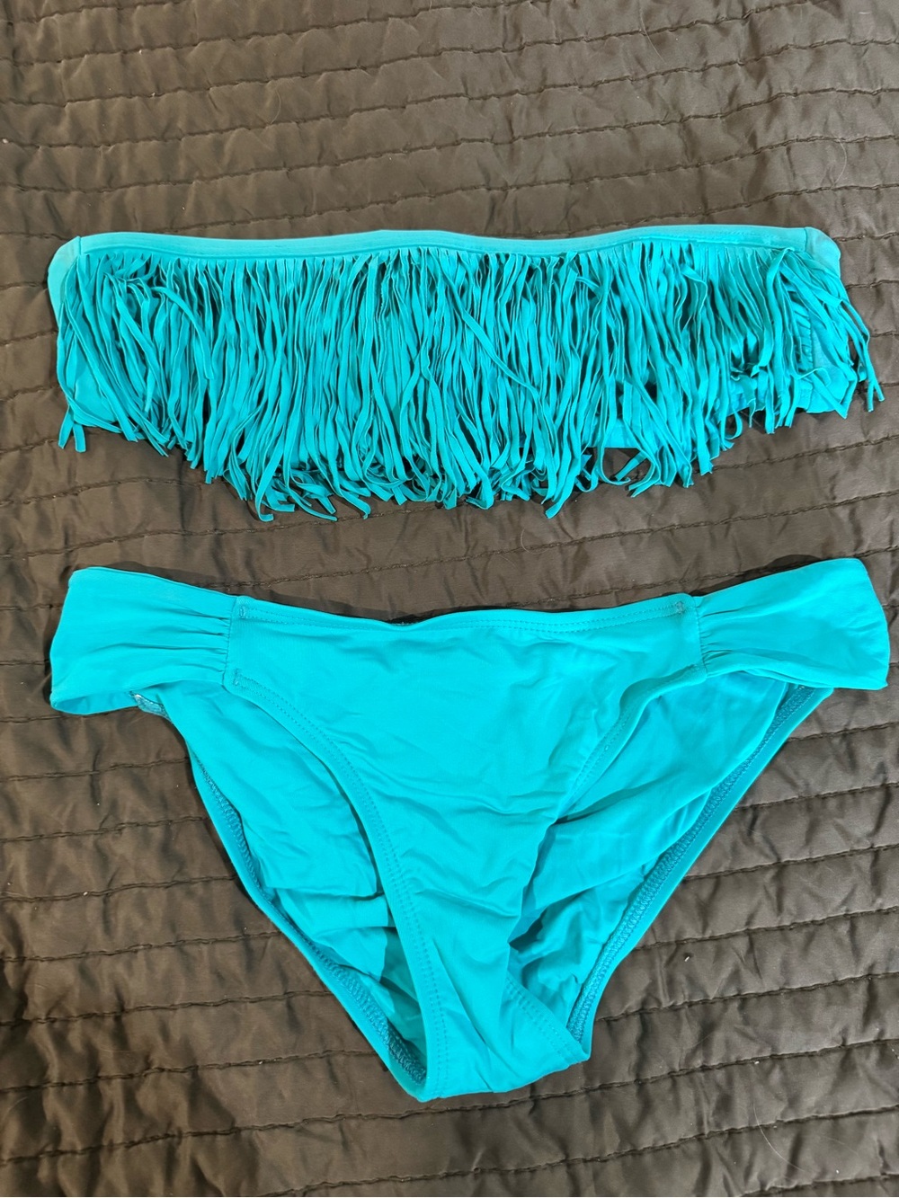 L SPACE Fringe Bikini Set - Turquoise